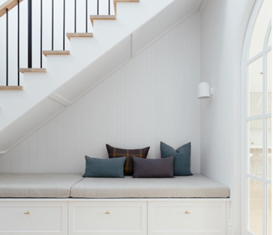 Reading nook under the stairs